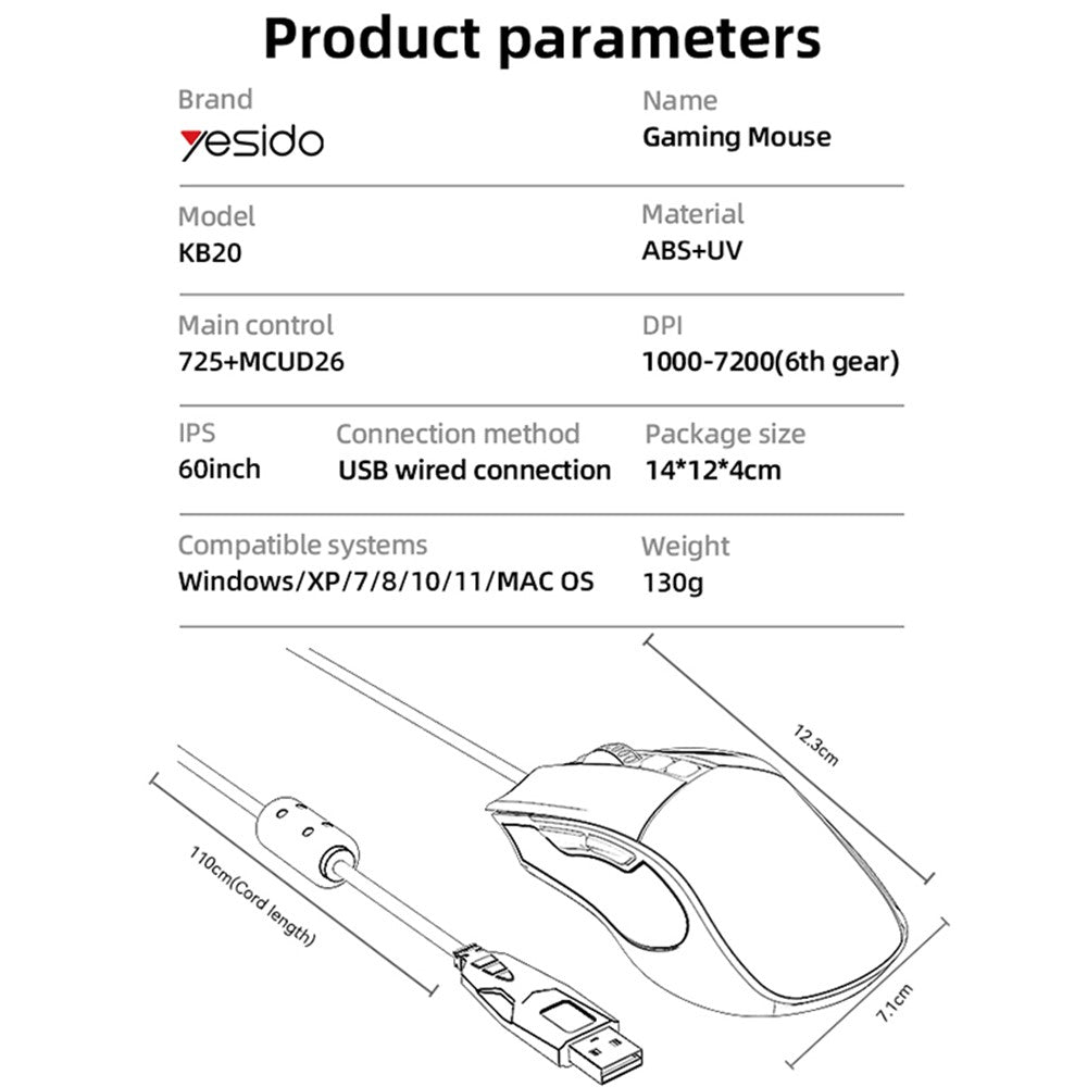 Gaming Mouse YESIDO KB20