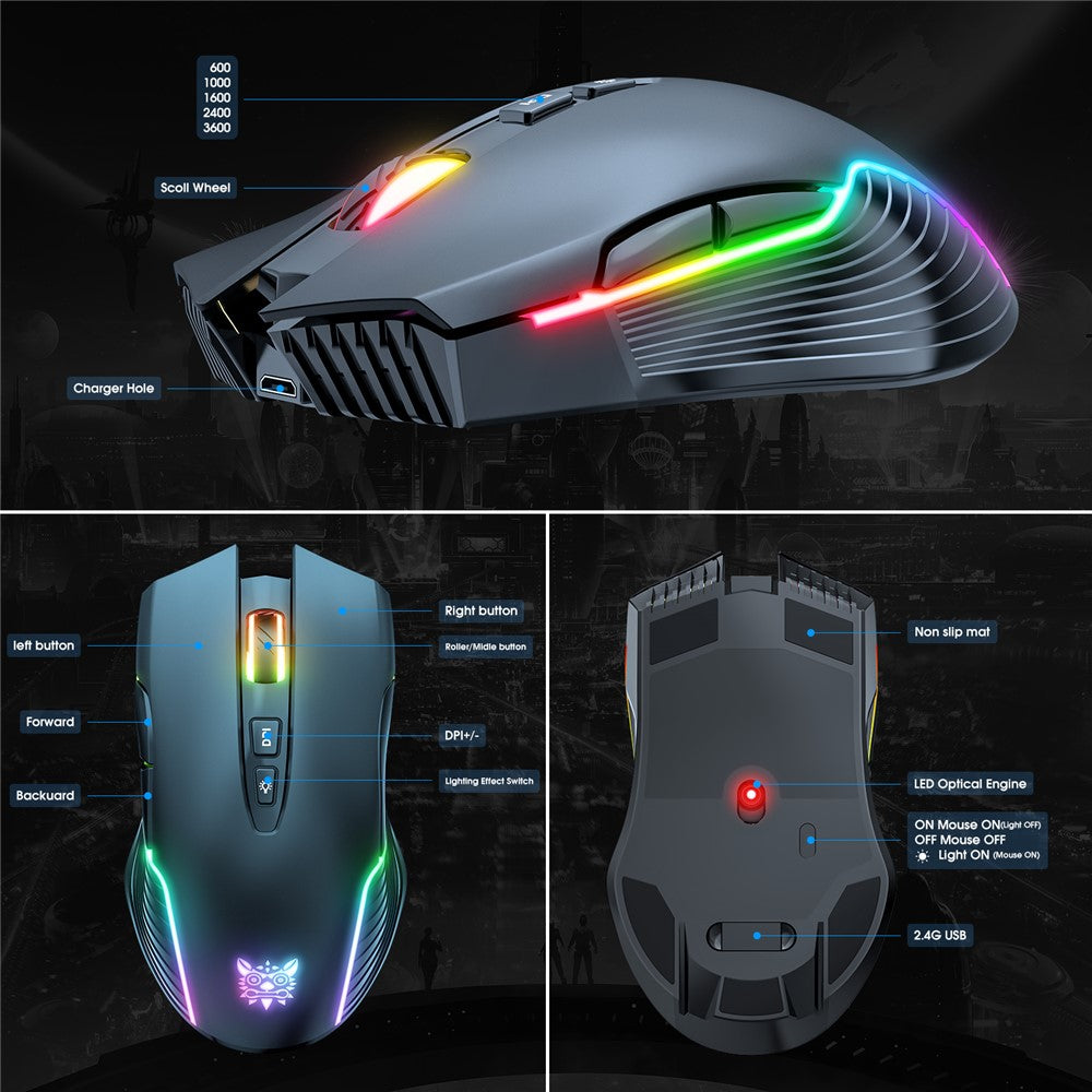 Gaming Mouse ONIKUMA CW905 Rechargeable 2.4G Wireless