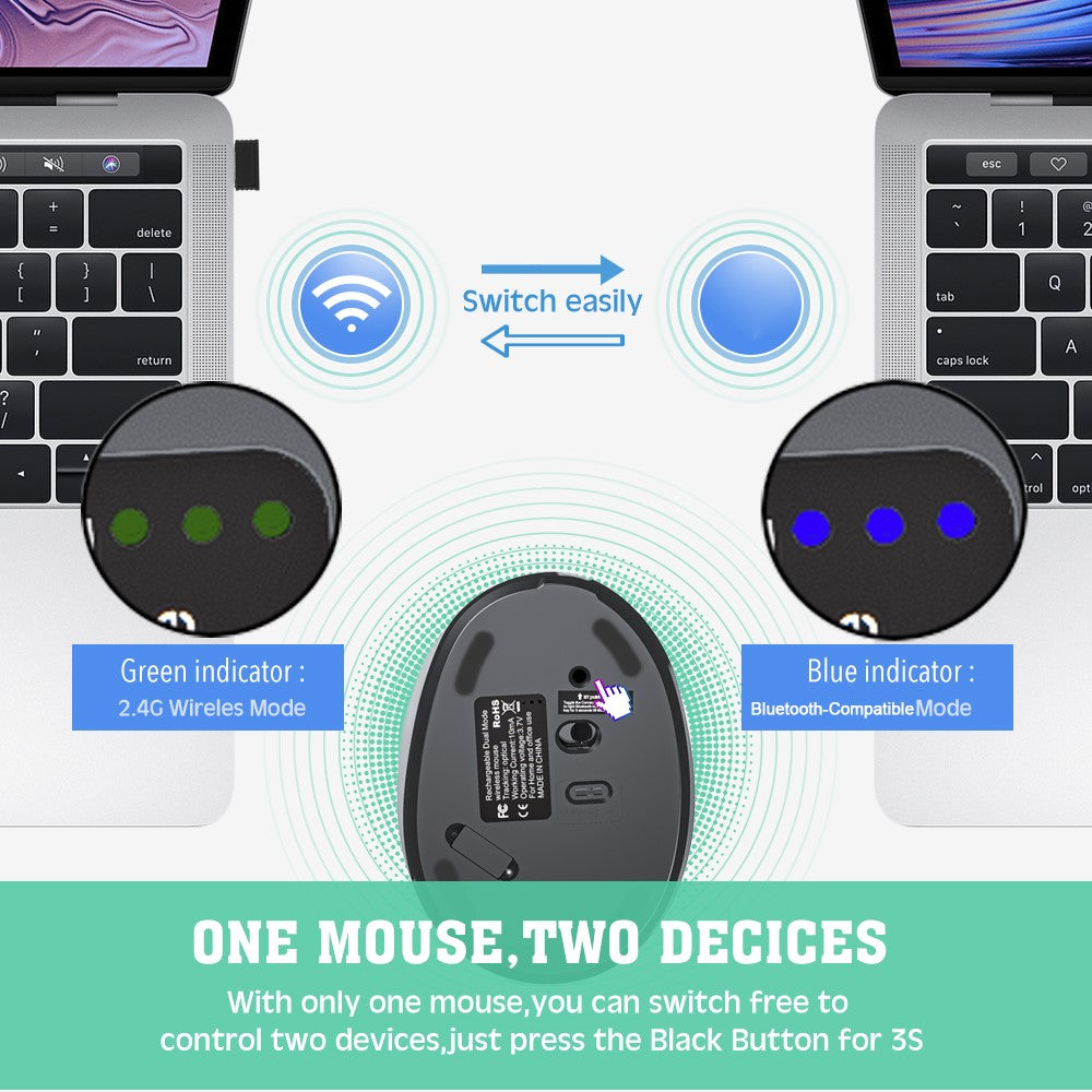 Vertical Mouse Rechargeable Ergonomic Wireless 2.4G