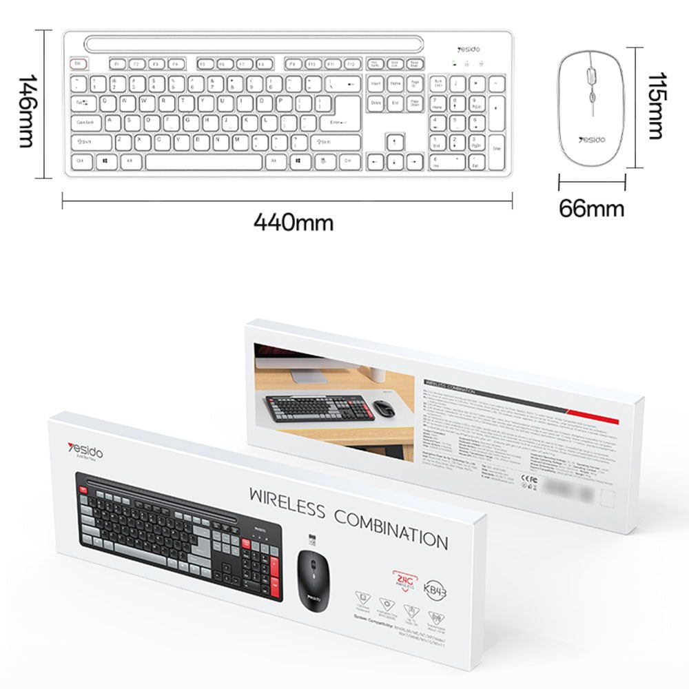 Set Keyboard Mouse YESIDO KB43  Silent Commercial