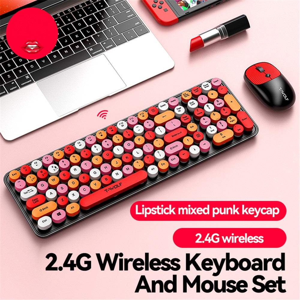 Keyboard Mouse Set   T-WOLF TF350 2.4G Wireless