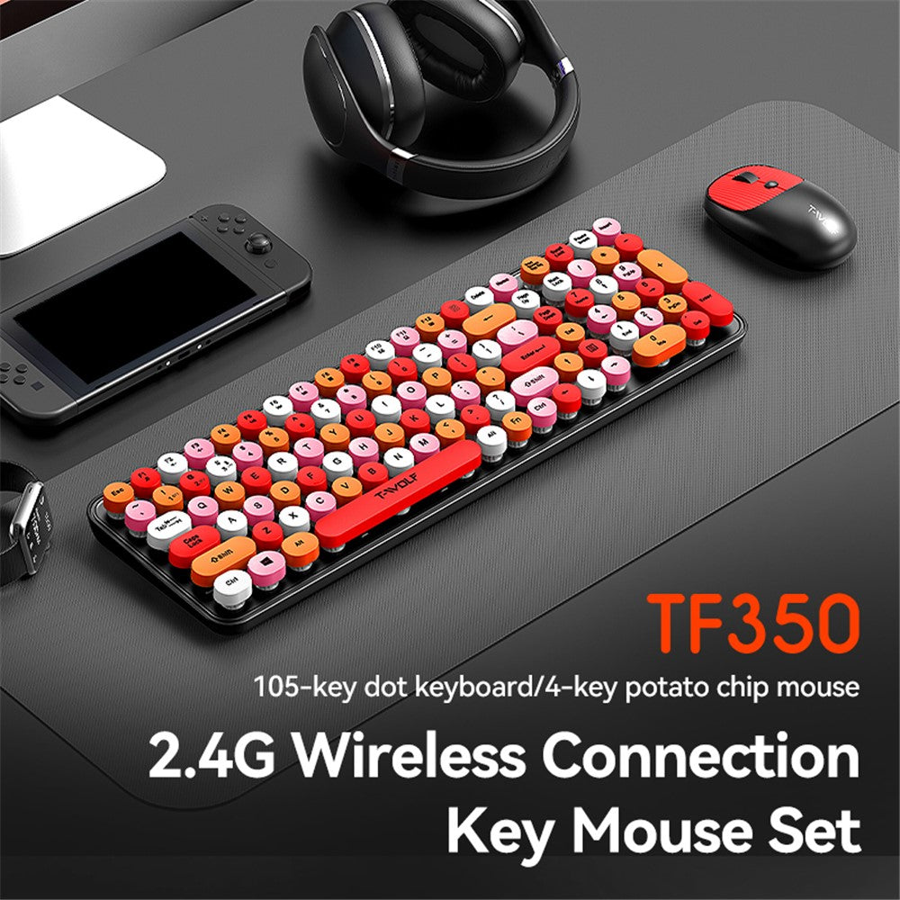 Keyboard Mouse Set   T-WOLF TF350 2.4G Wireless