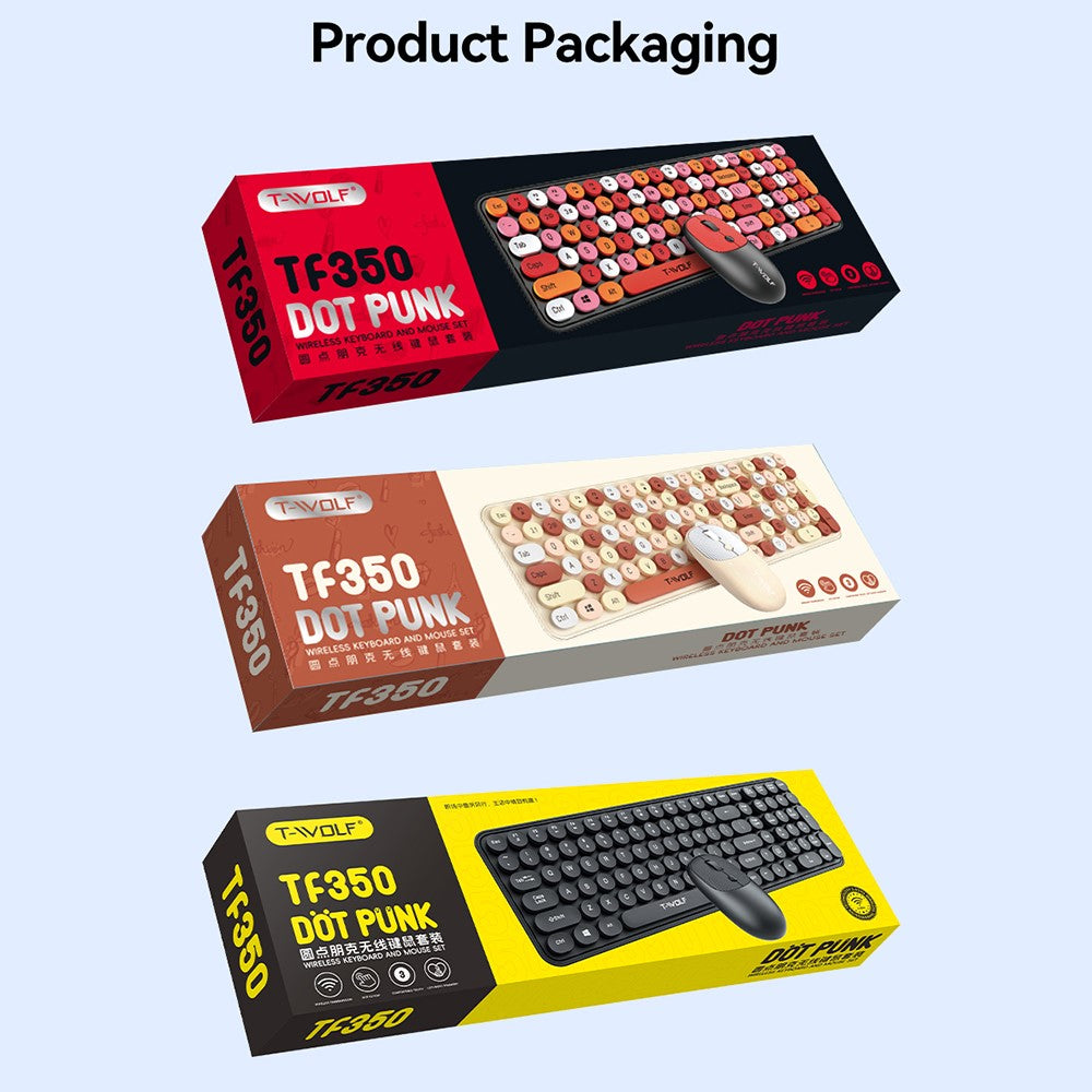 Keyboard Mouse Set   T-WOLF TF350 2.4G Wireless