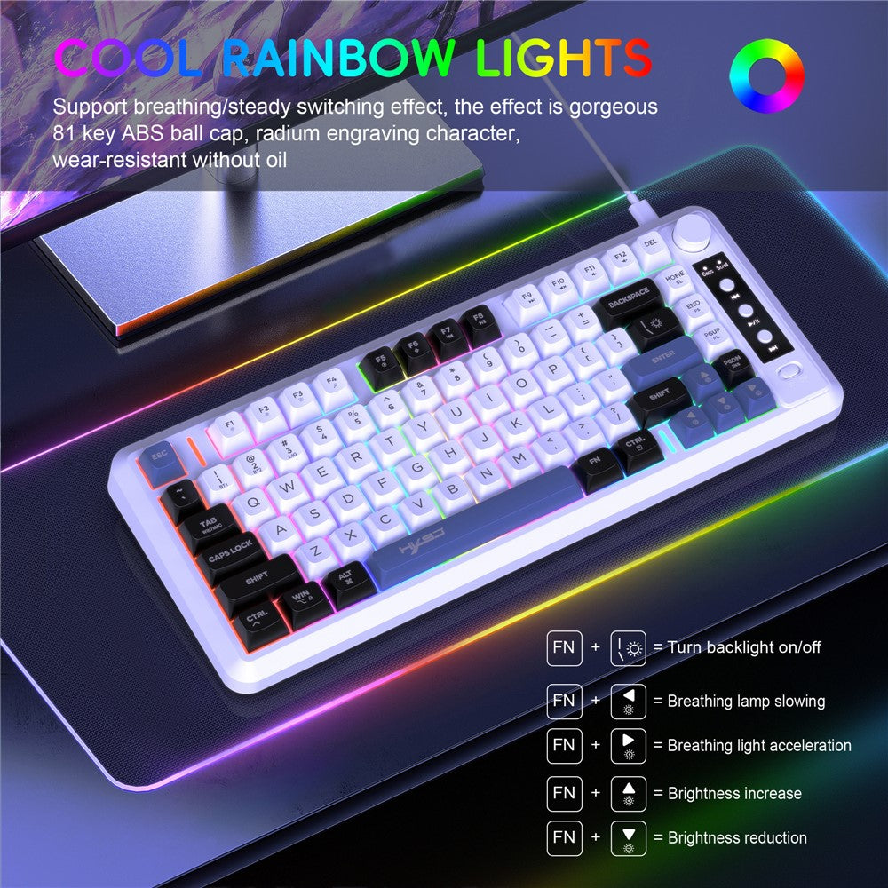 Keyboard HXSJ L400 81 Keys with RGB Backlit