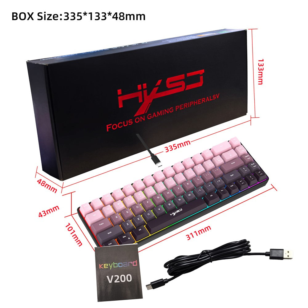 Keyboard HXSJ V200 Ergonomic 68 Keys