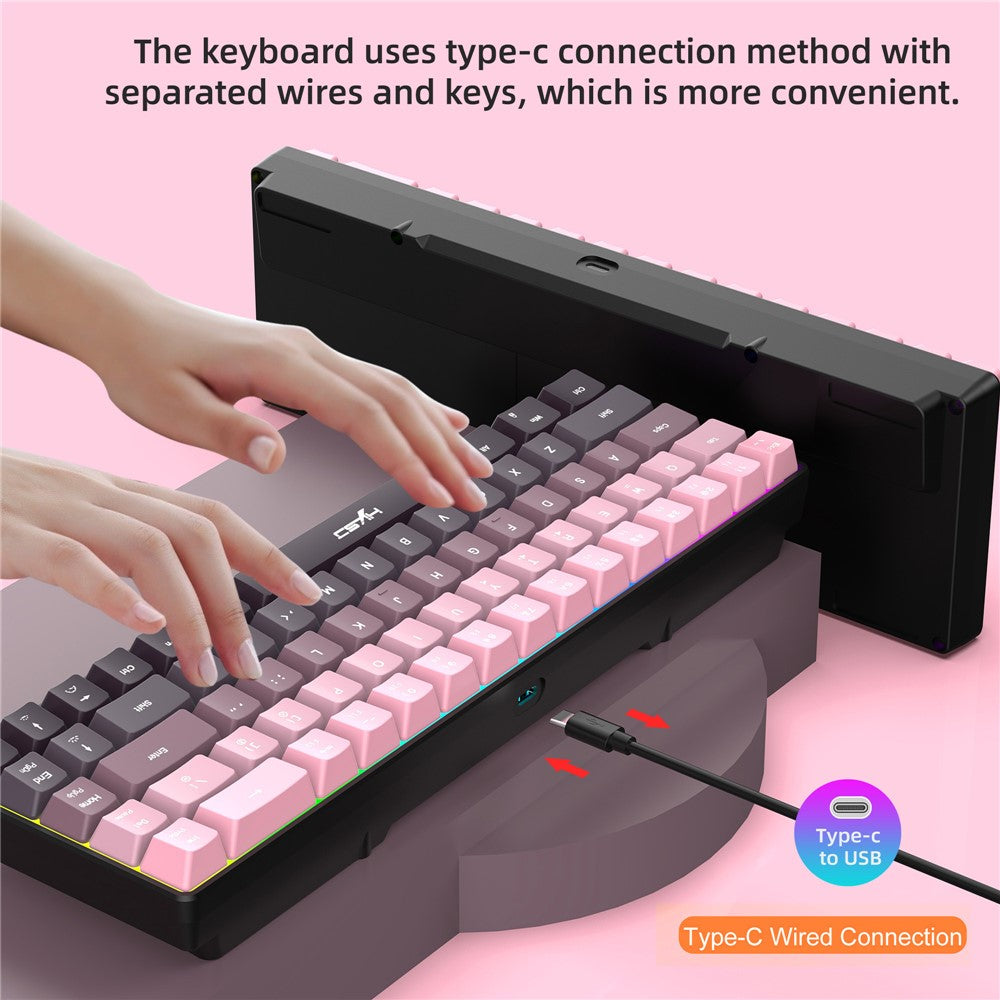 Keyboard HXSJ V200 Ergonomic 68 Keys