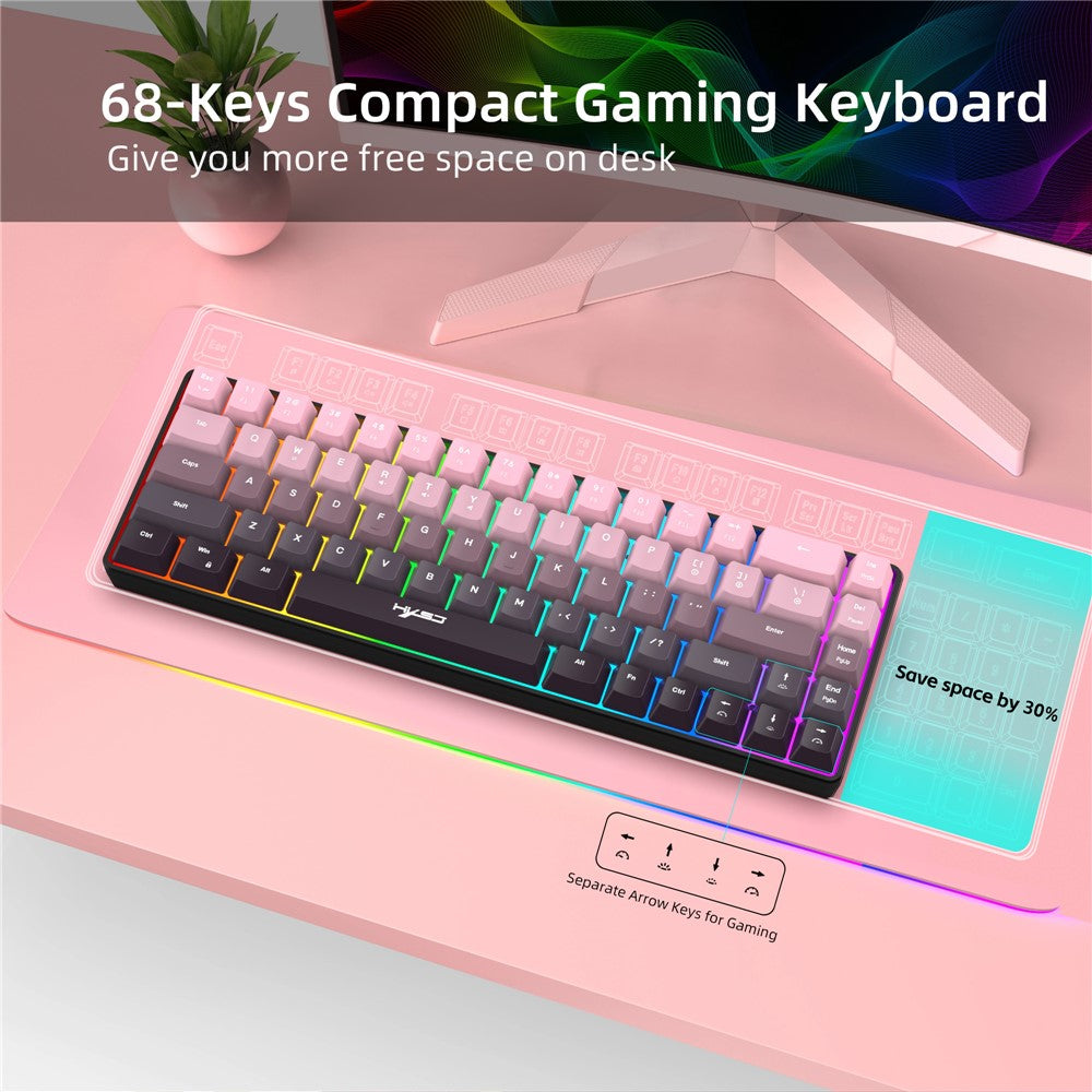 Keyboard HXSJ V200 Ergonomic 68 Keys