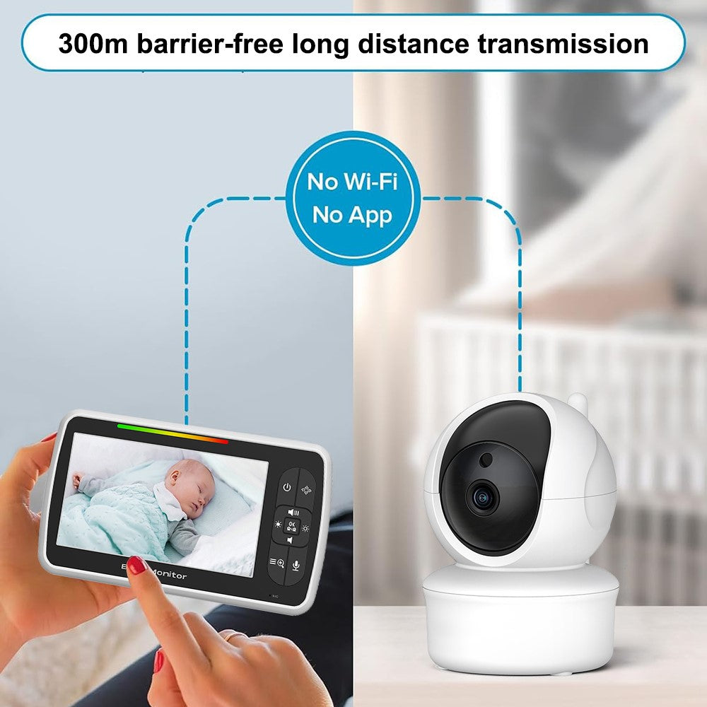 SM650 Baby Monitor 5-inch Display Two-Way Voice 2.4GHz  Indoor Surveillance Camera