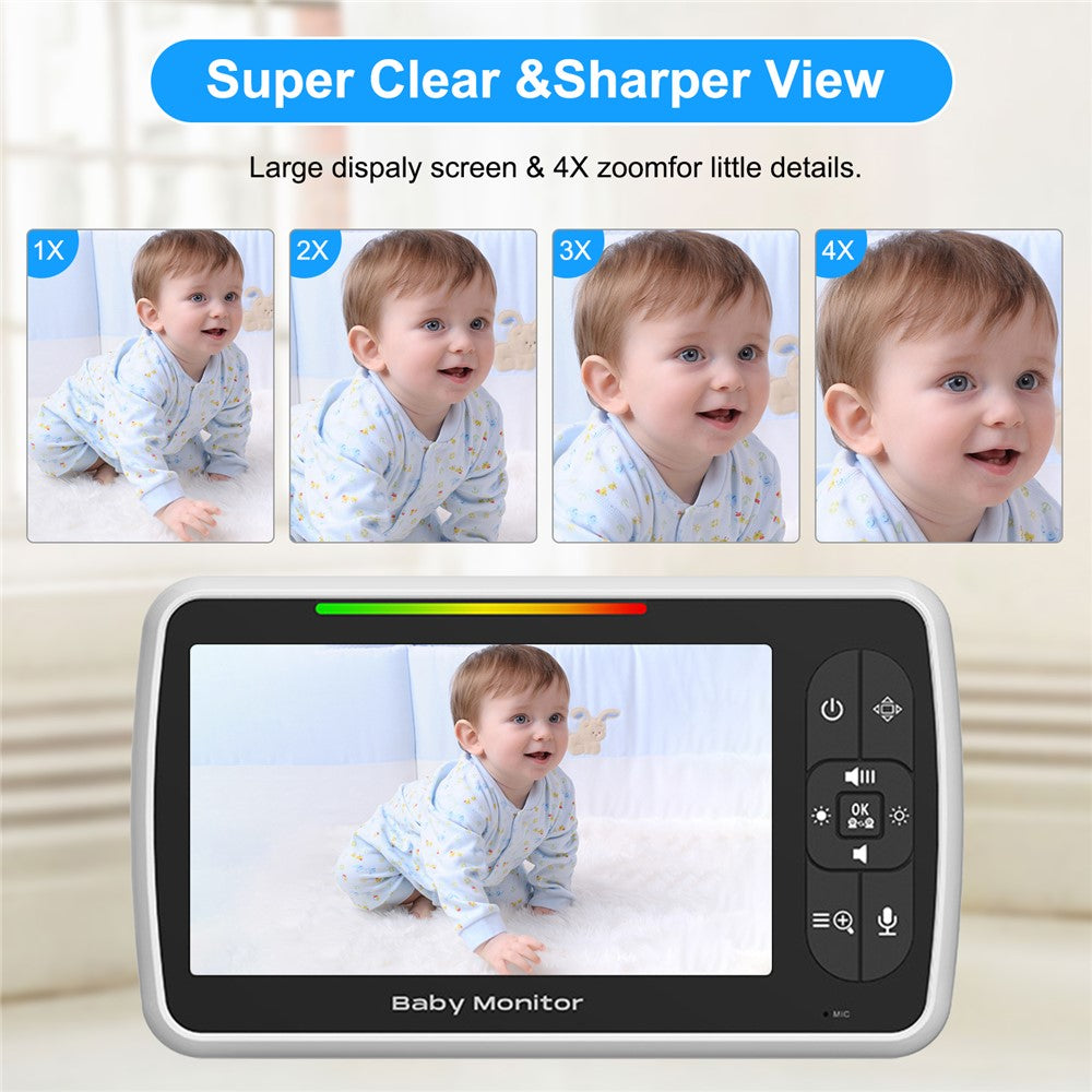 SM650 Baby Monitor 5-inch Display Two-Way Voice 2.4GHz  Indoor Surveillance Camera