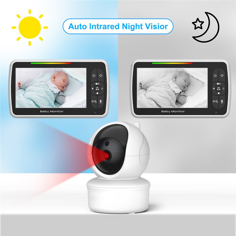 SM650 Baby Monitor 5-inch Display Two-Way Voice 2.4GHz  Indoor Surveillance Camera