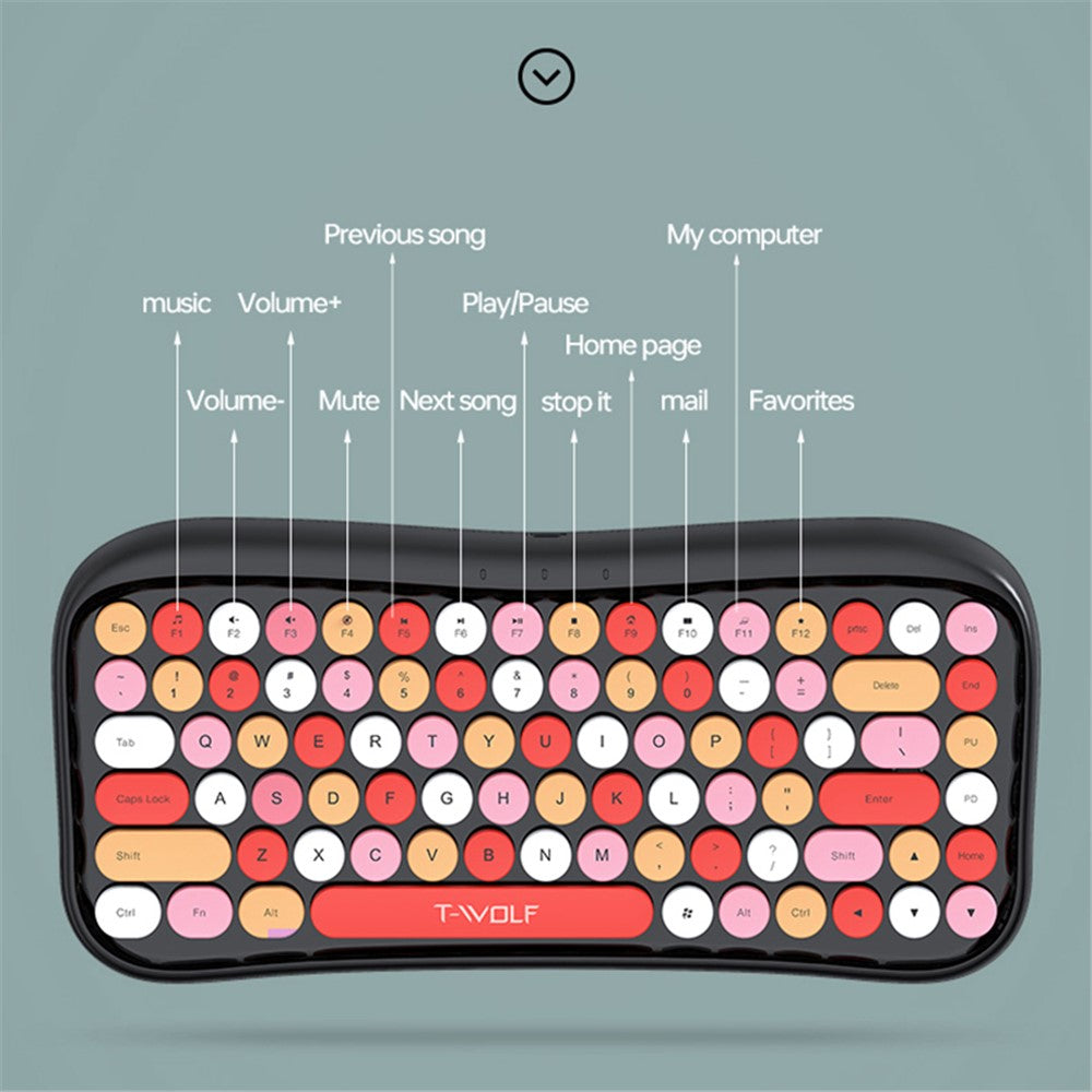 Keyboard Mouse Set T-WOLF TF660 Bluetooth