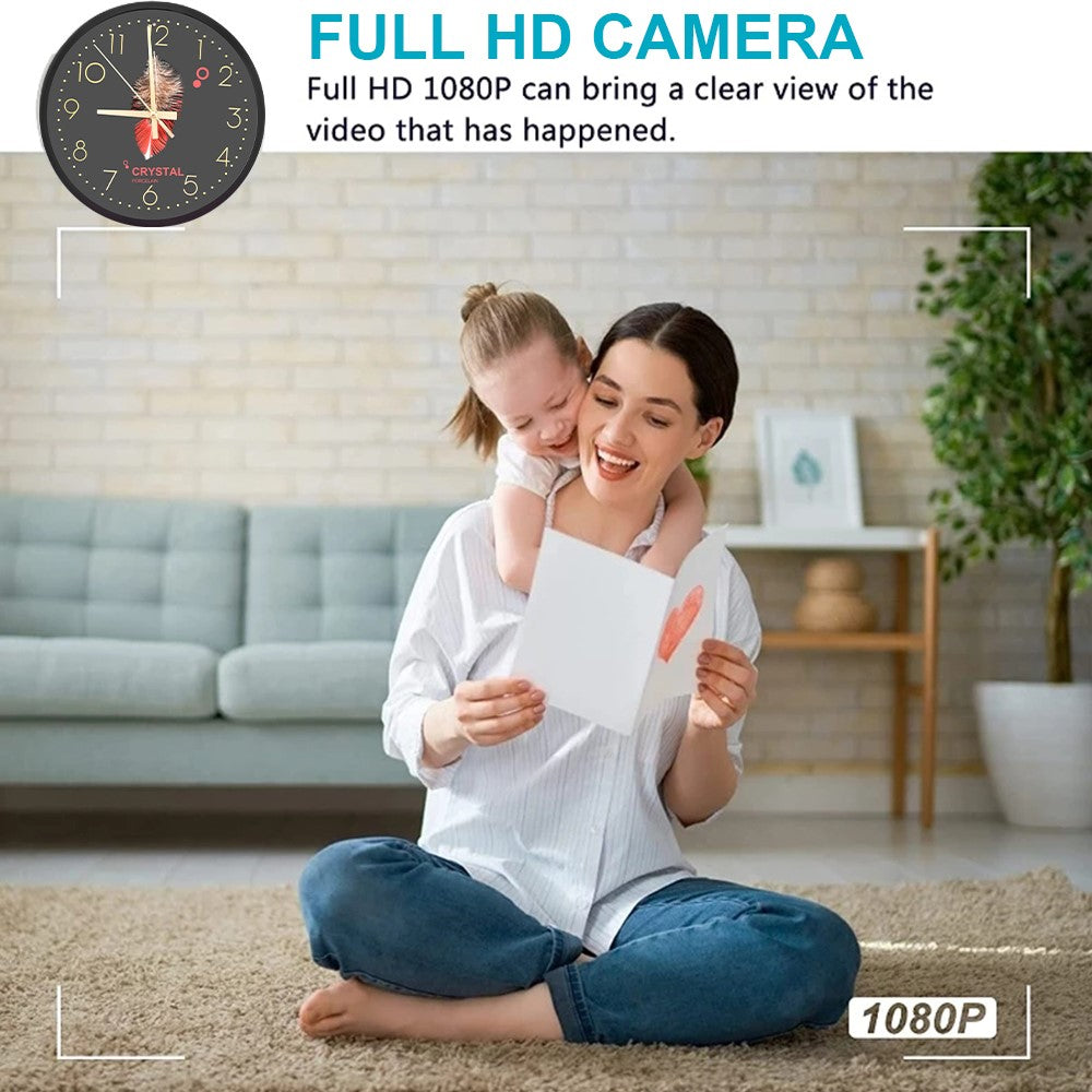 Wall Clock Camera with Recording, Motion Detection, and Audio Recording