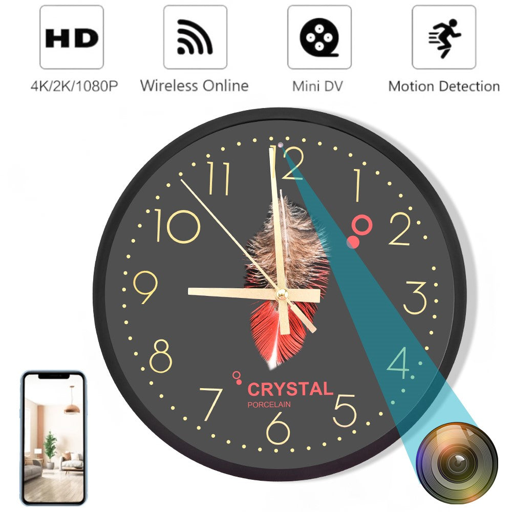 Wall Clock Camera with Recording, Motion Detection, and Audio Recording