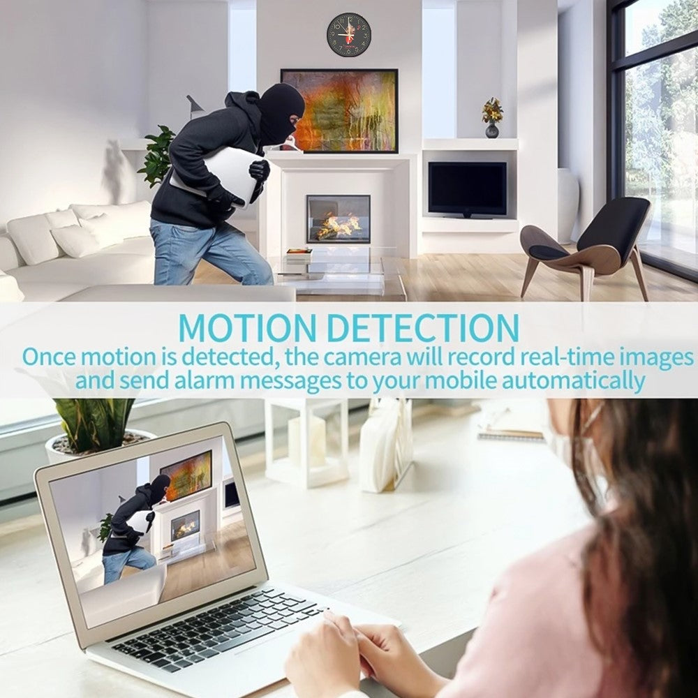 Wall Clock Camera with Recording, Motion Detection, and Audio Recording