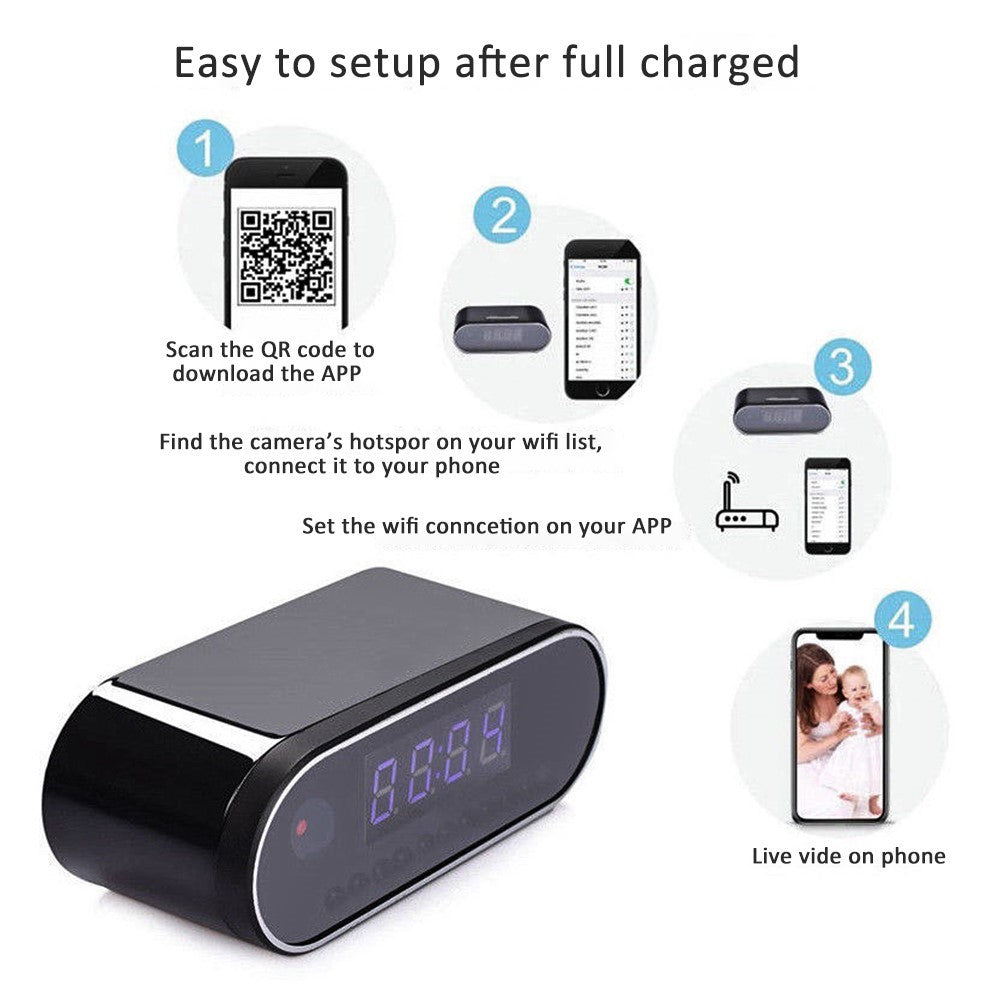 Hidden Clock Camera HD 1080P