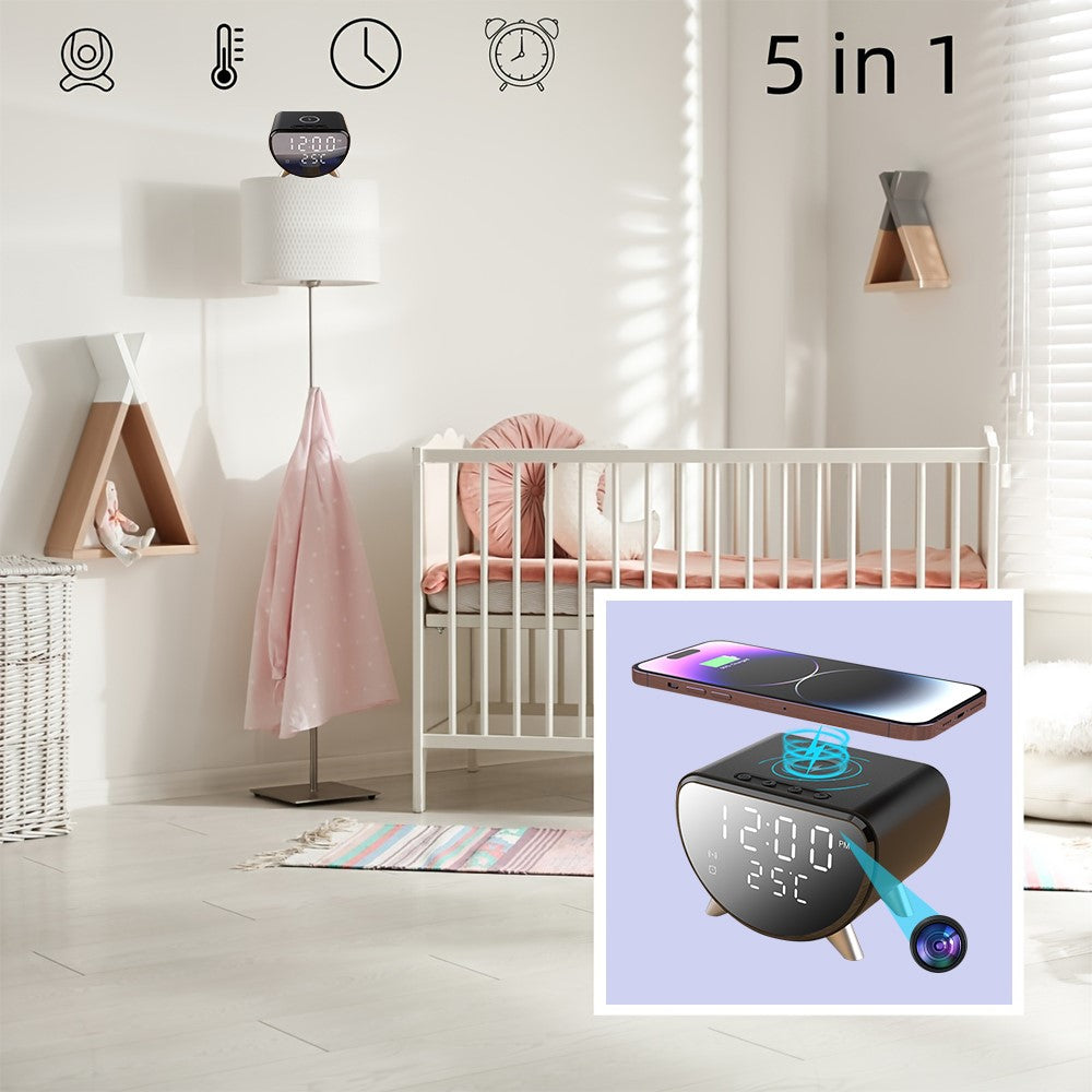 Hidden Camera 15W Charger, Clock
