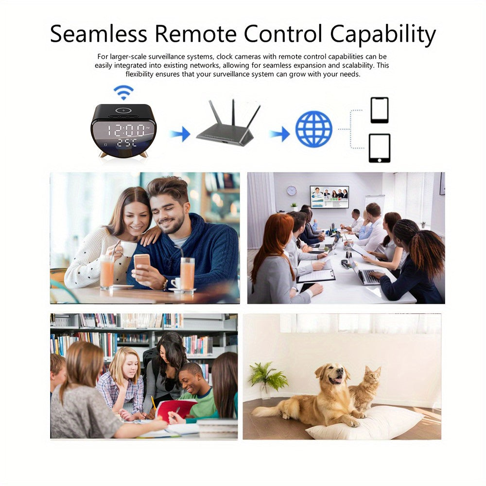 Hidden Camera 15W Charger, Clock