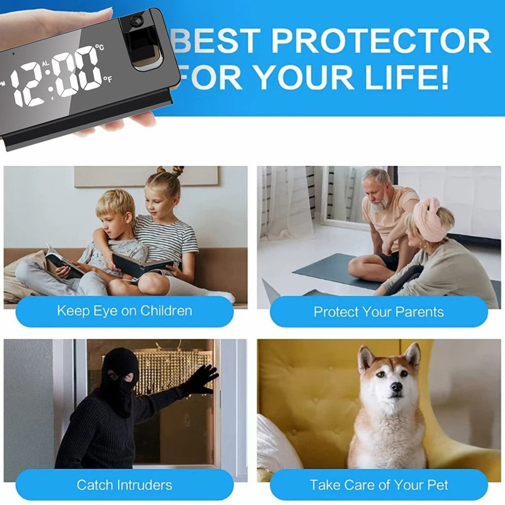 Projection Alarm Clock WiFi Camera