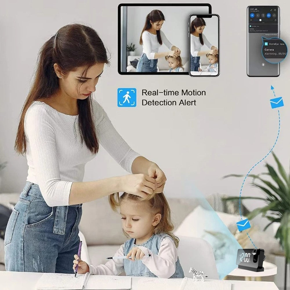 Projection Alarm Clock WiFi Camera