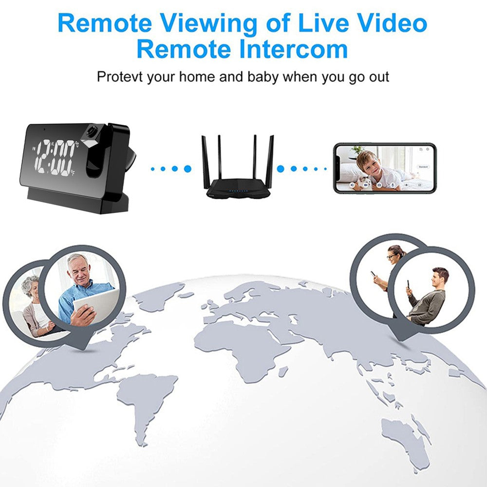 Projection Alarm Clock WiFi Camera