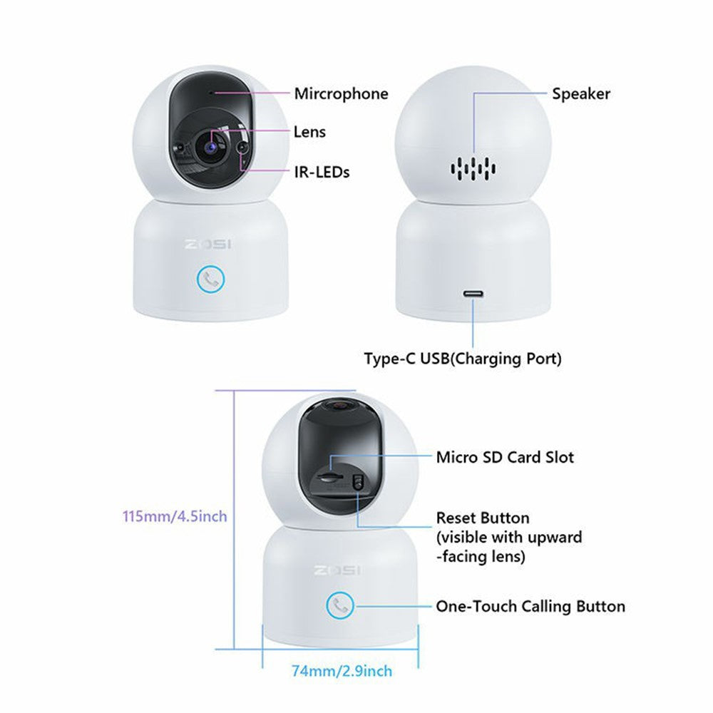ZOSI C518 3MP HD Indoor Surveillance Camera