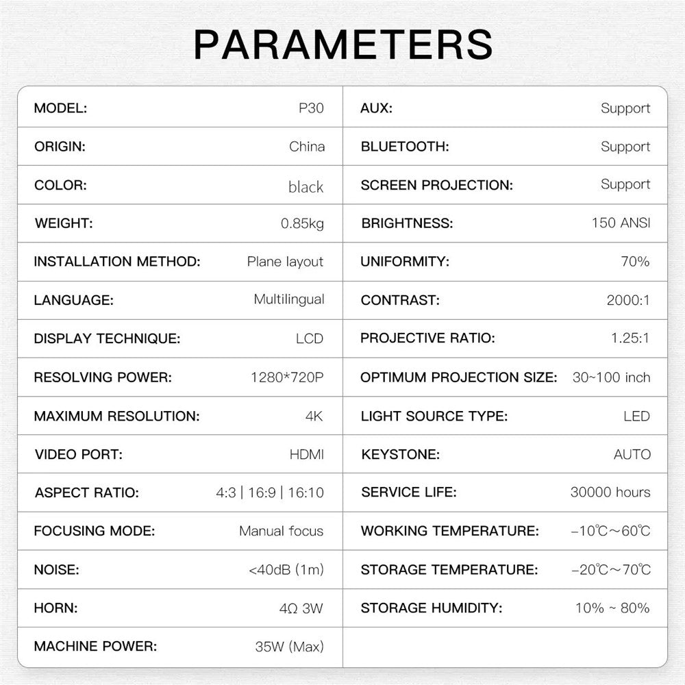 Mini Projector P30  Android 11