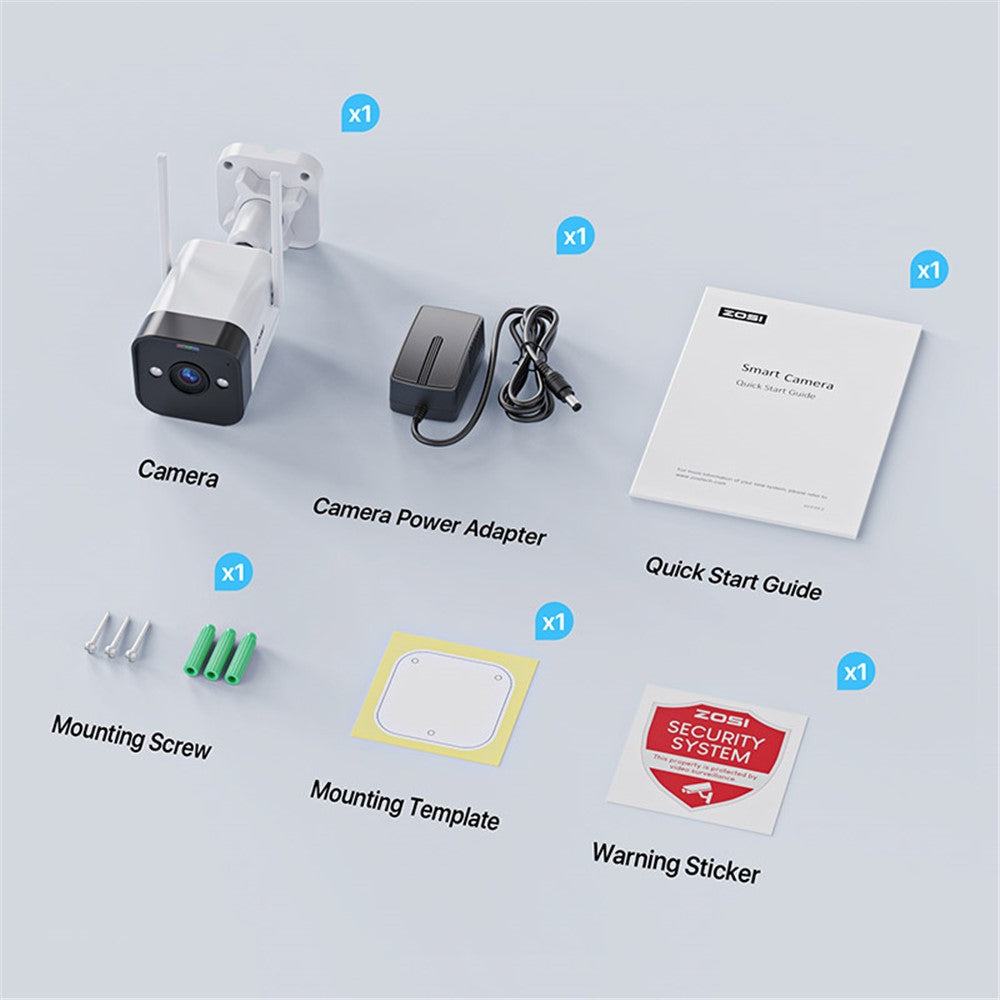 ZOSI WiFi Outdoor Security Camera 4MP Plug In