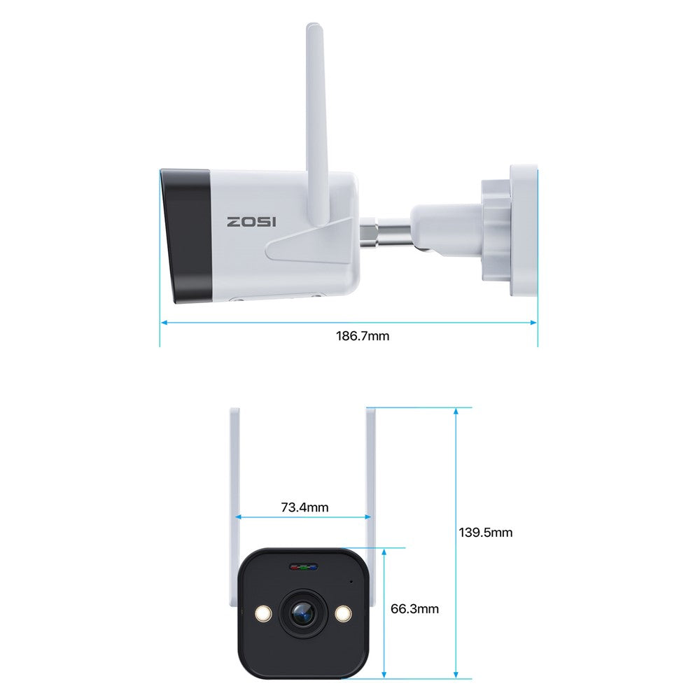 ZOSI WiFi Outdoor Security Camera 4MP Plug In