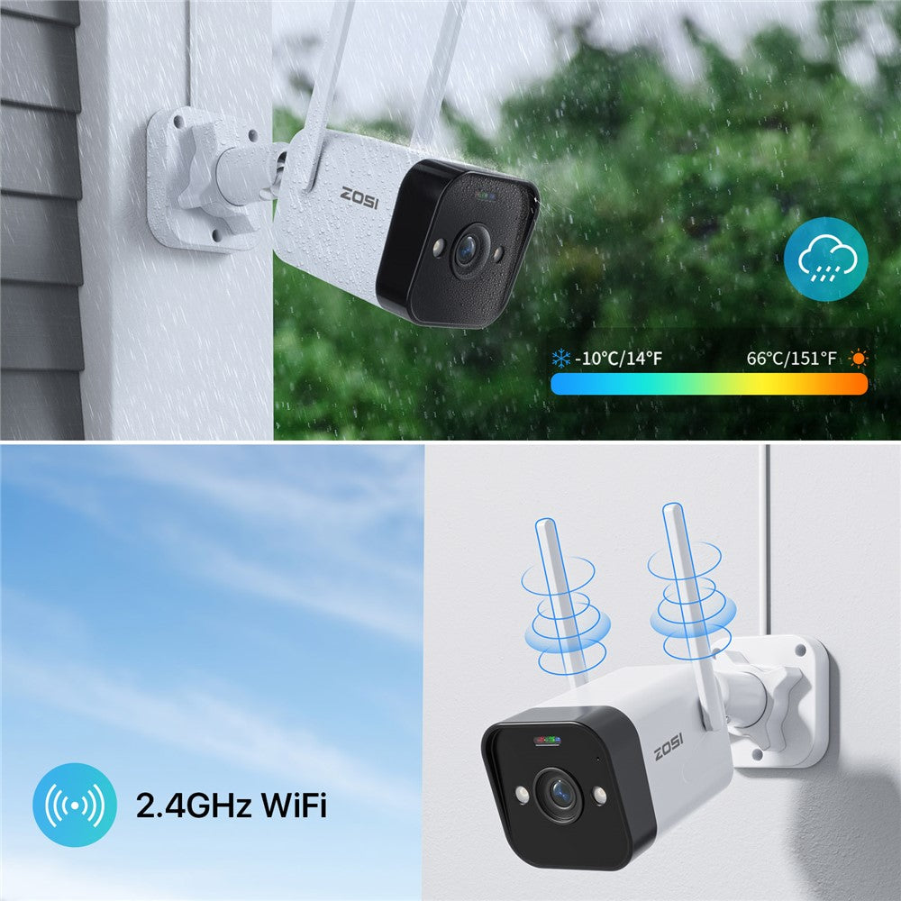 ZOSI WiFi Outdoor Security Camera 4MP Plug In