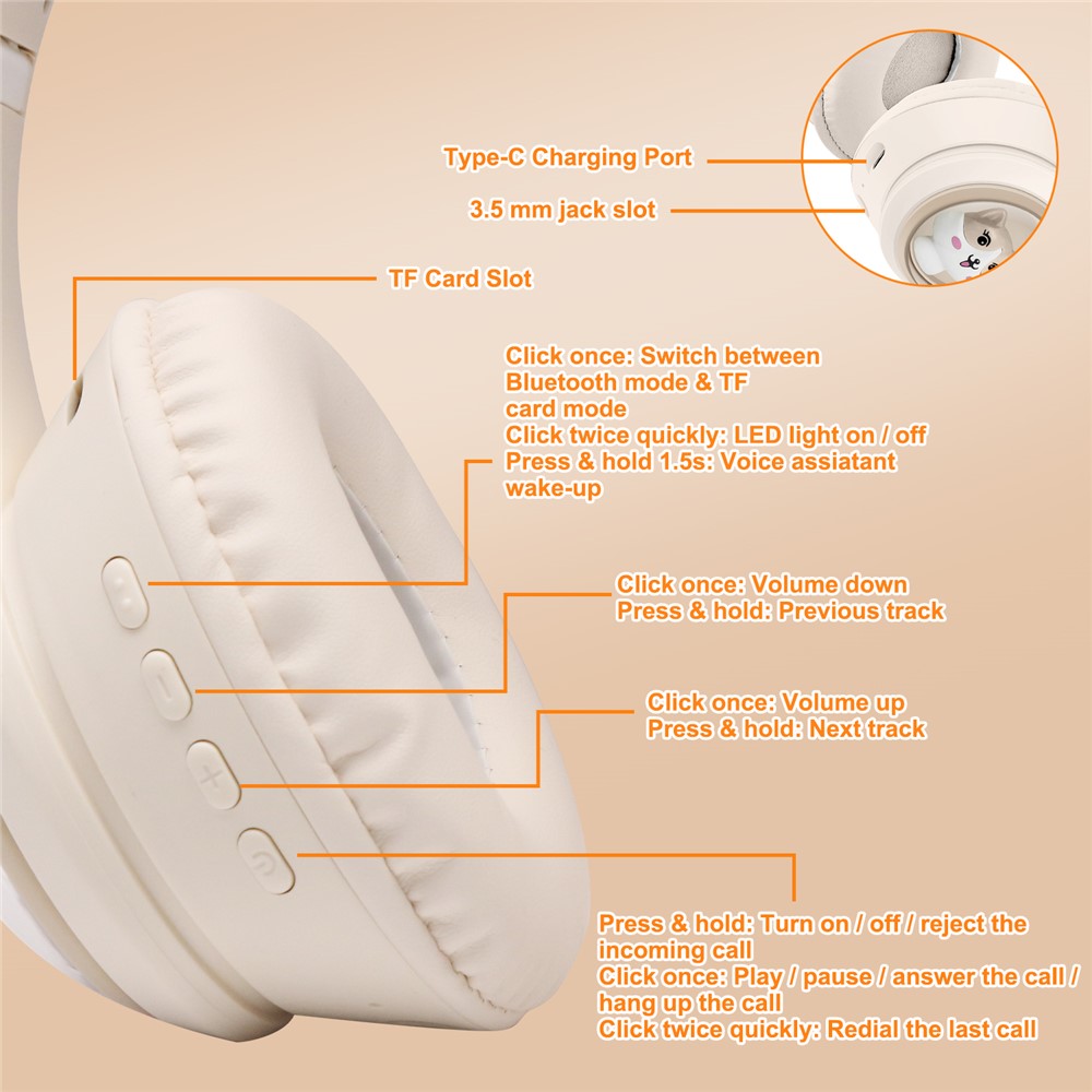 Headphones  AKZ-01 Cute Cat Ear