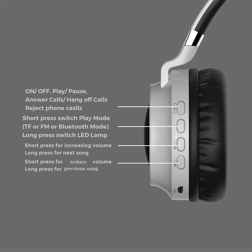 Headphones Wireless FINGERTIME RGB Light