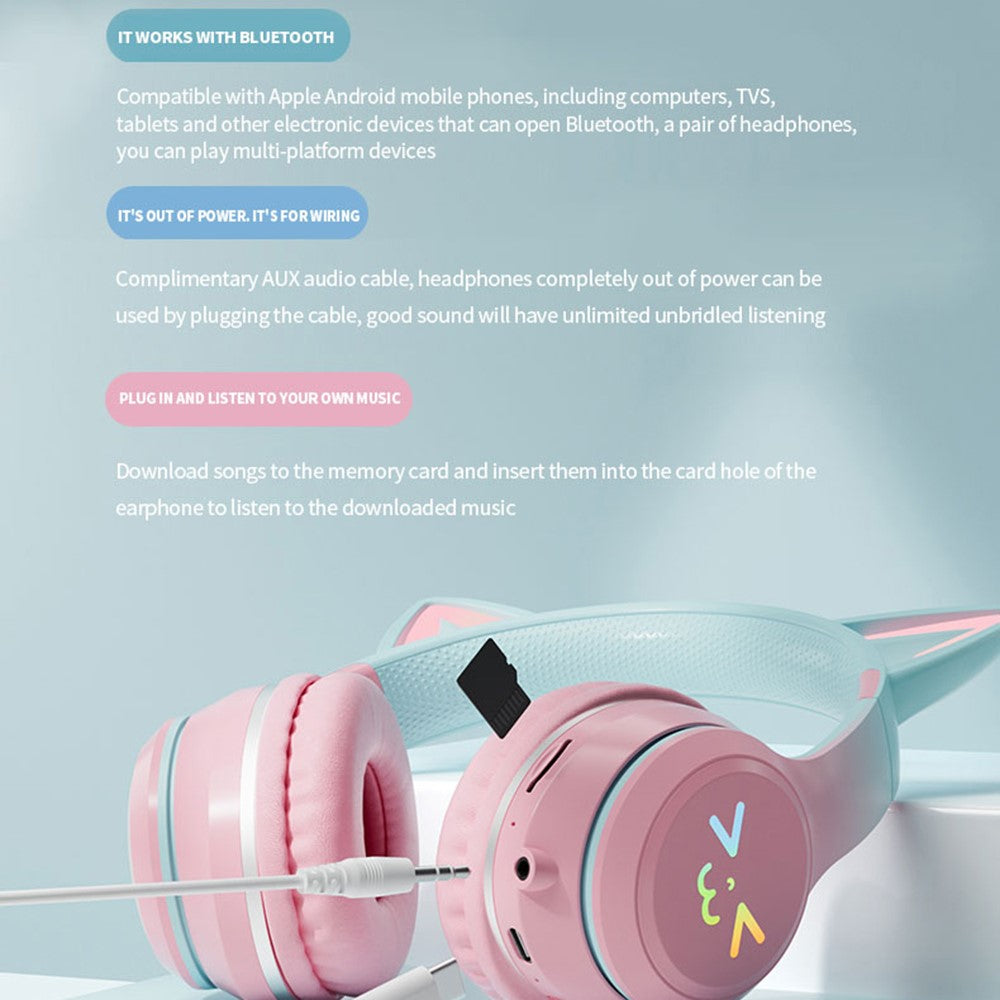 Headphones BT612 with Cat Ears