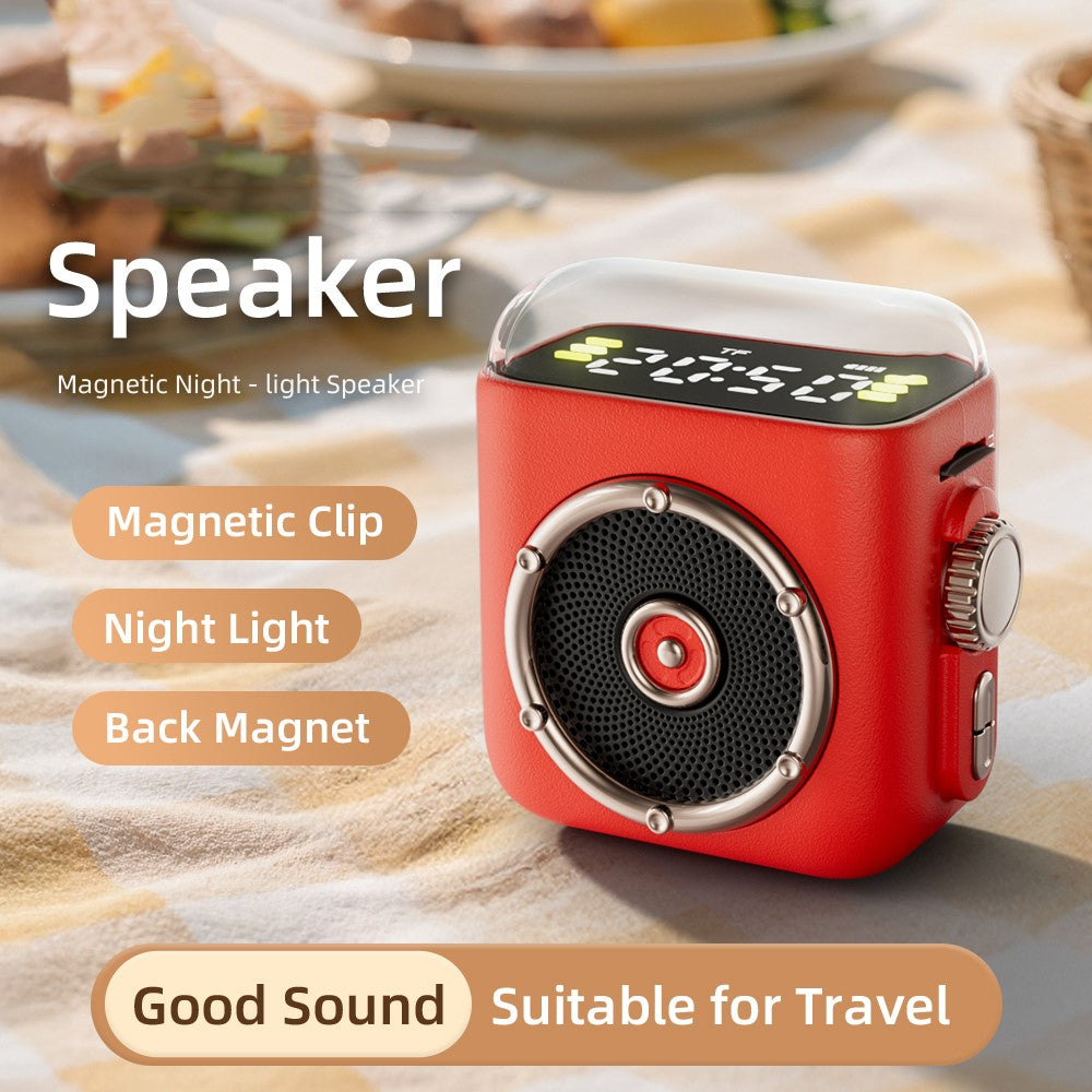 Portable Magnetic Speaker Night Light Clock