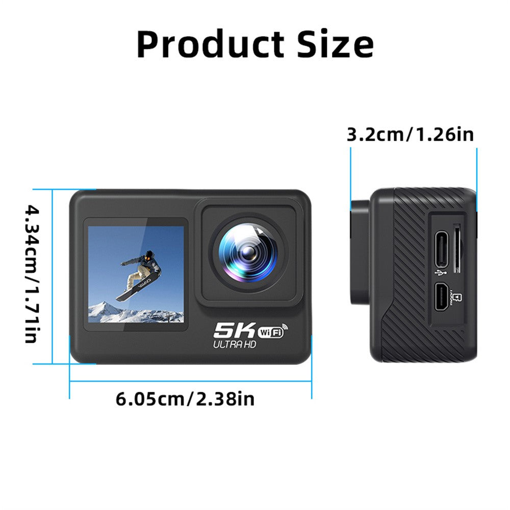 Action Camera F303AATR 5K Ultra HD Dual Screen