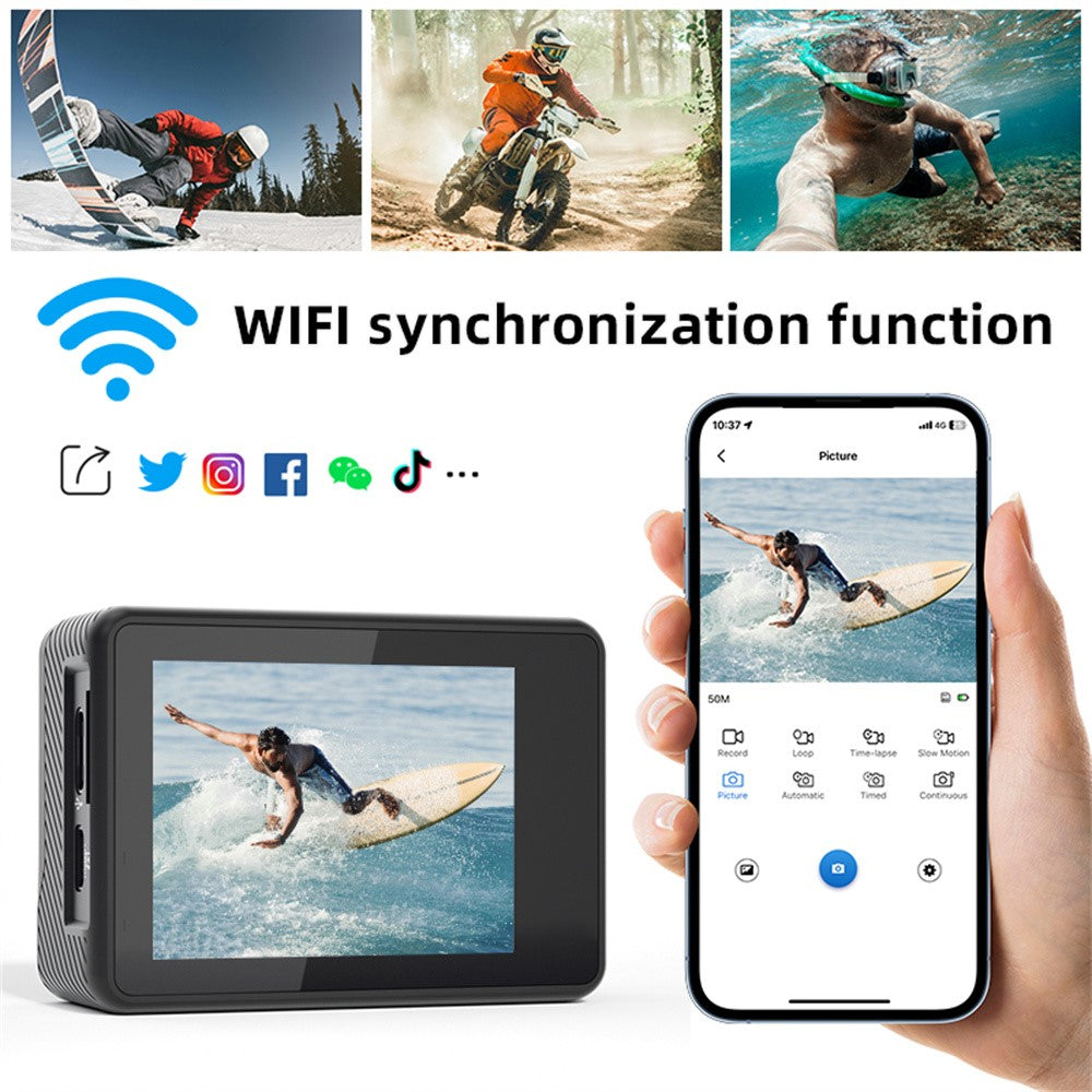 Action Camera F303AATR 5K Ultra HD Dual Screen