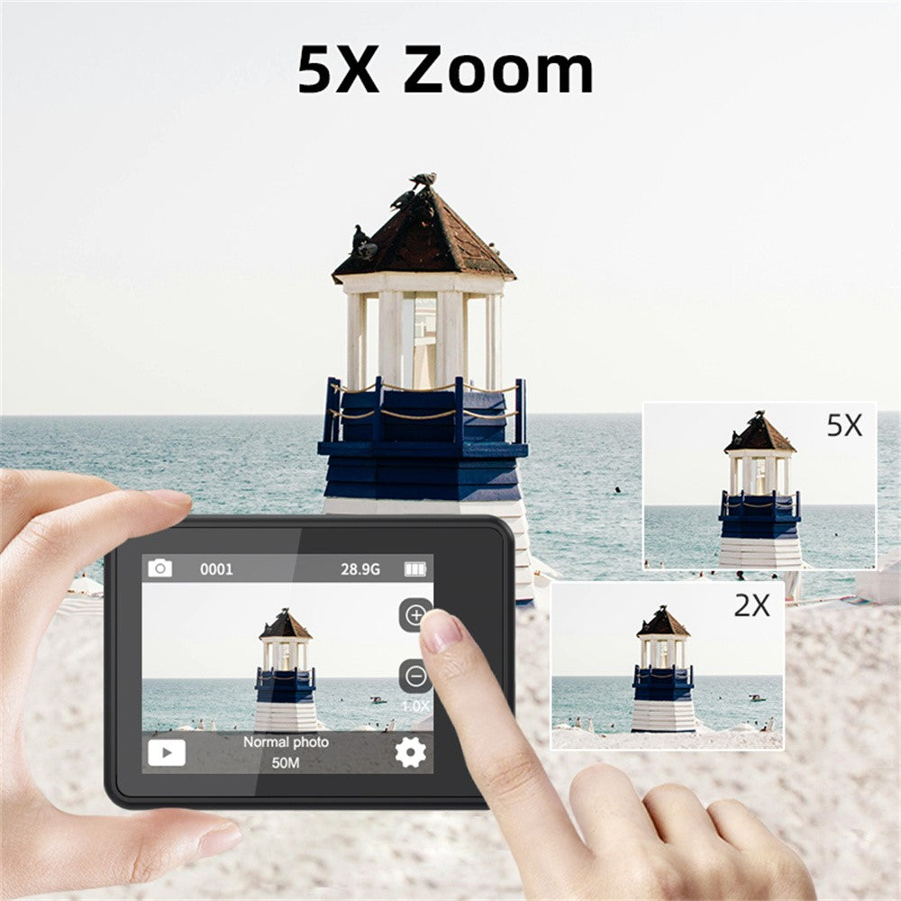 Action Camera F303AATR 5K Ultra HD Dual Screen