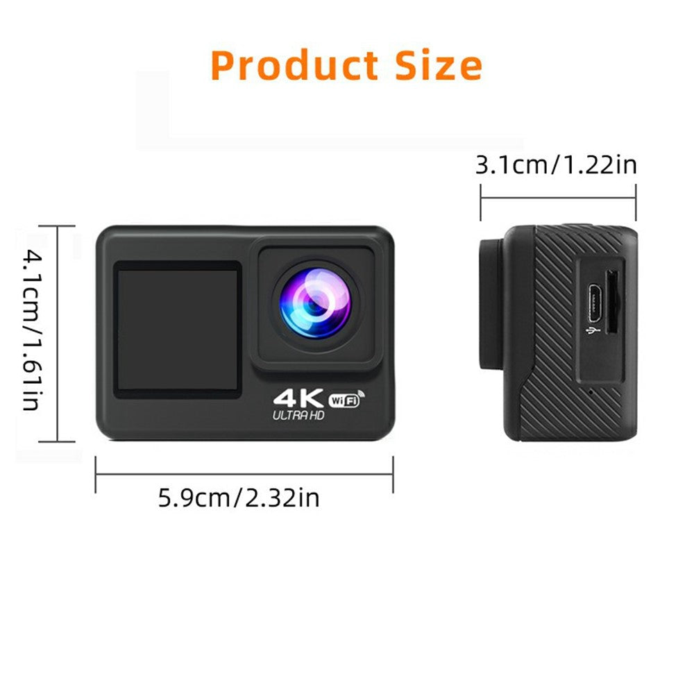 Action Camera 4K F200AA 2.0 Inch + 1.4 Inch Dual Screen