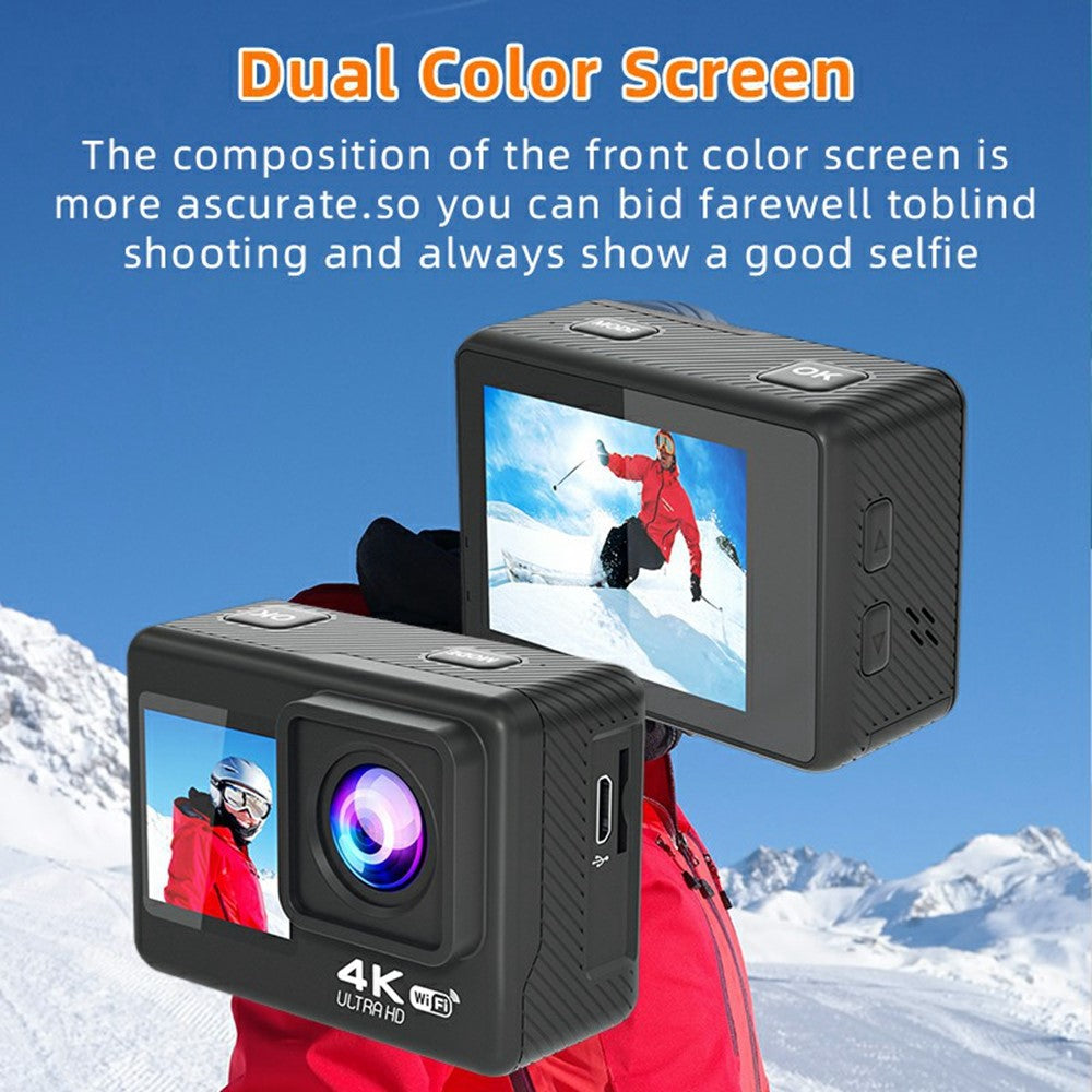 Action Camera 4K F200AA 2.0 Inch + 1.4 Inch Dual Screen