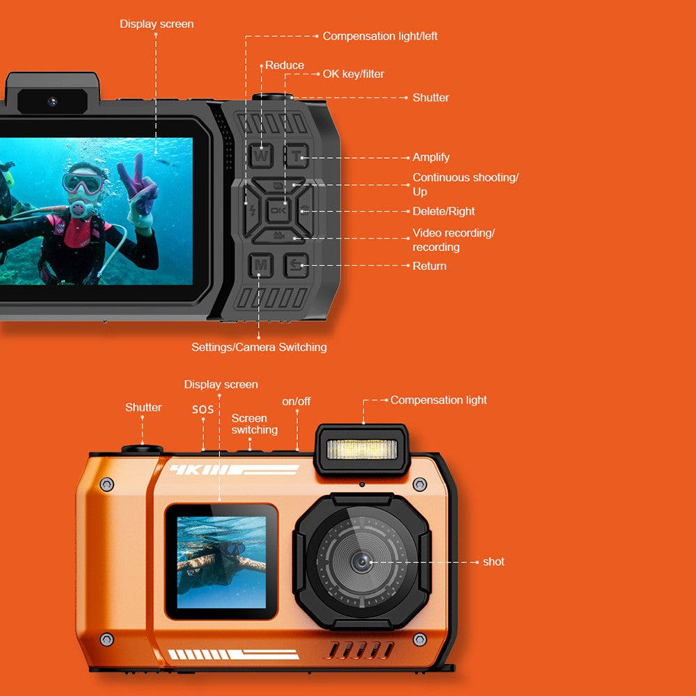 Action Camera D50  Sports Dual Screen Camera