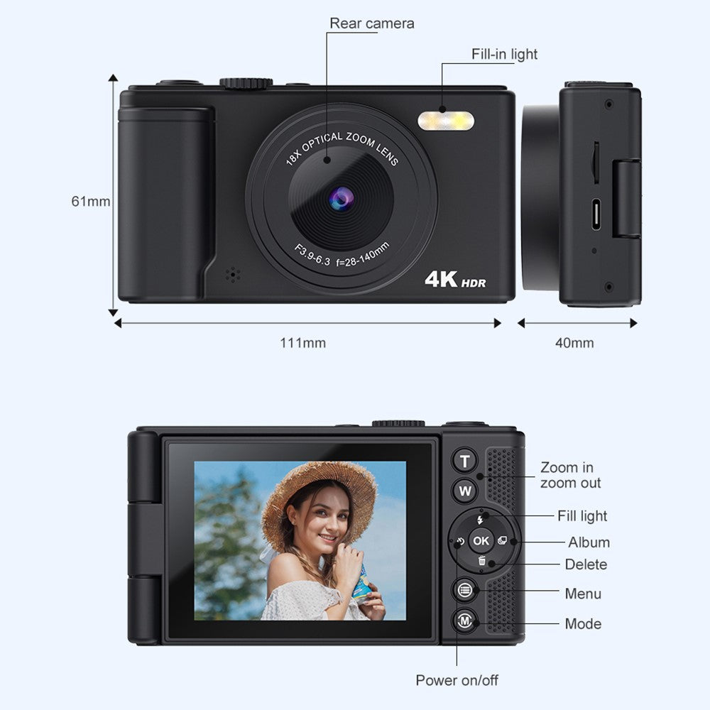 Digital Camera H01 2.8 Inch Flip Screen