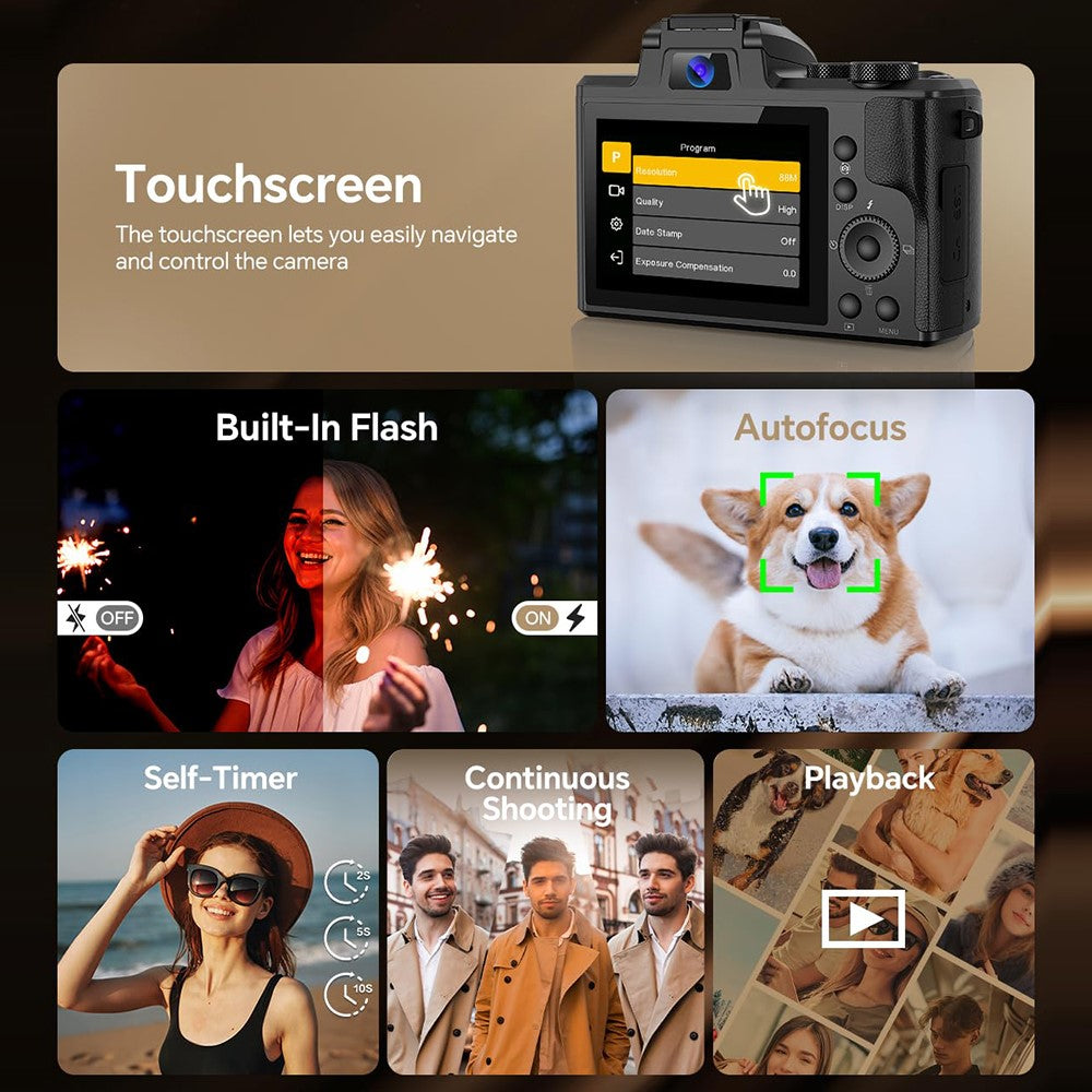 Mirrorless Camera DC226 48MP Sensor 8K HD Video