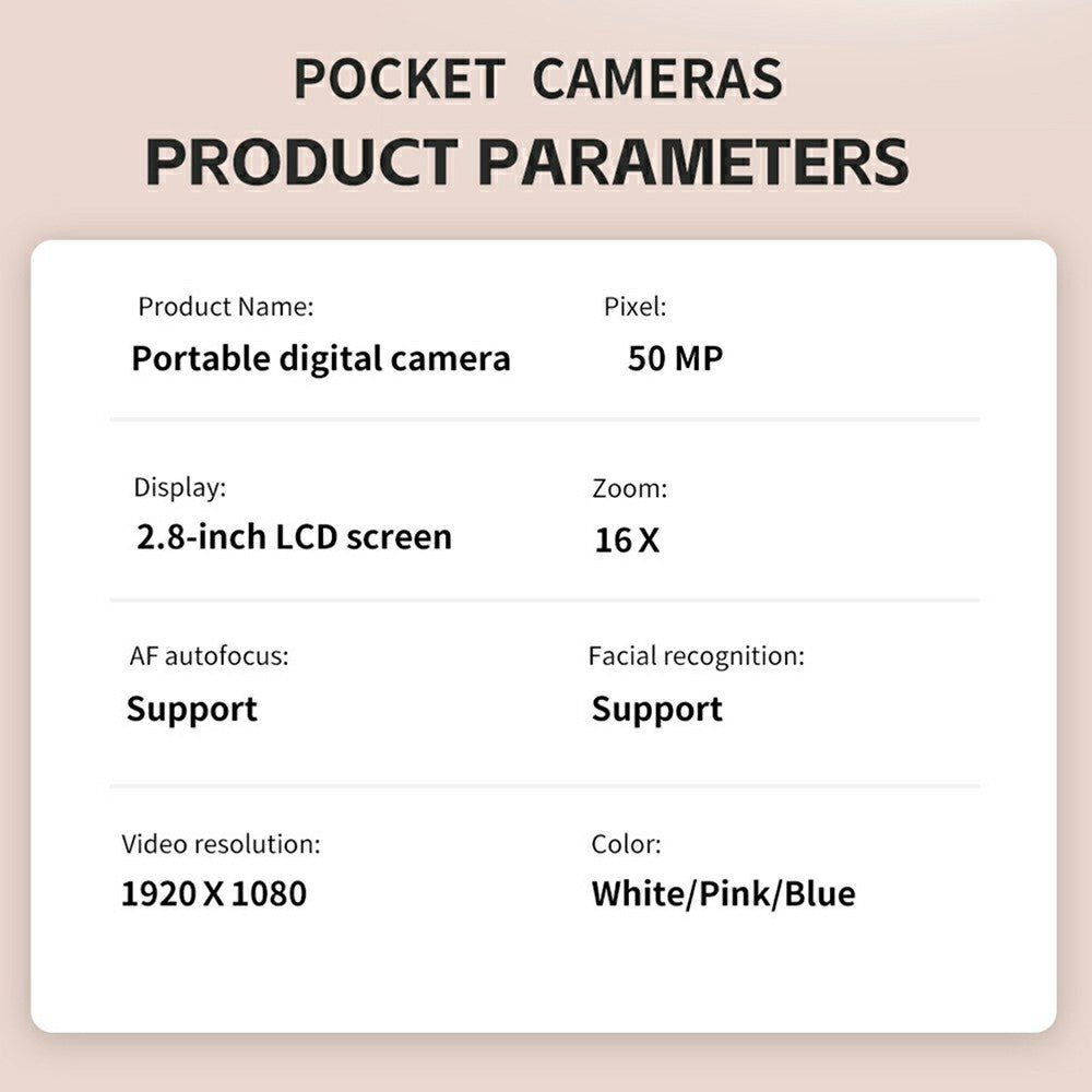 Digital Camera X20 2.8 Inch Front + 1.4 Inch Rear Screen