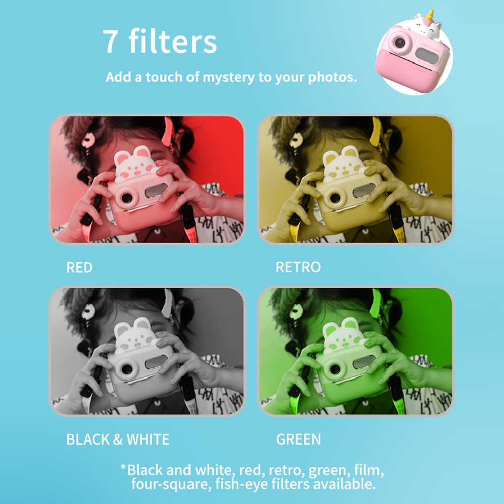 Instant Camera K64 Cute Dual Lens Kids