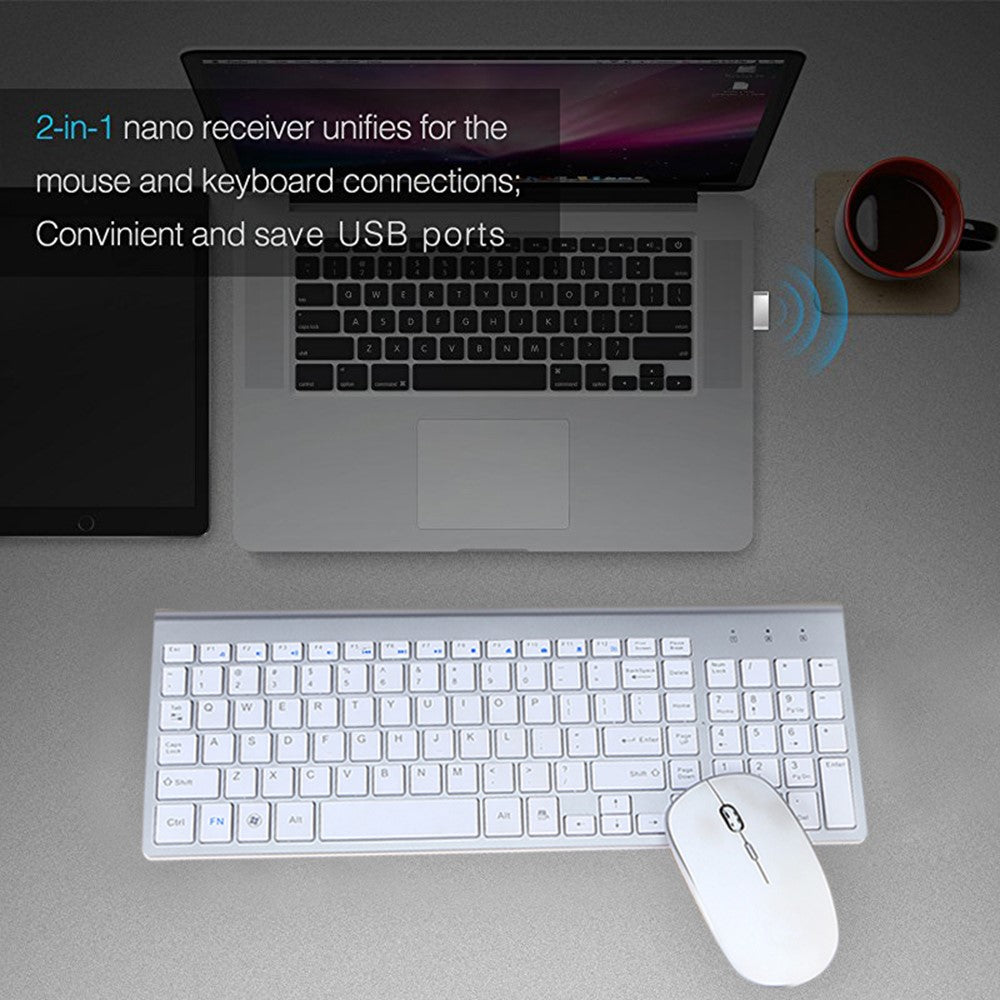 Keyboard Mouse Set Compact 2.4G Wireless